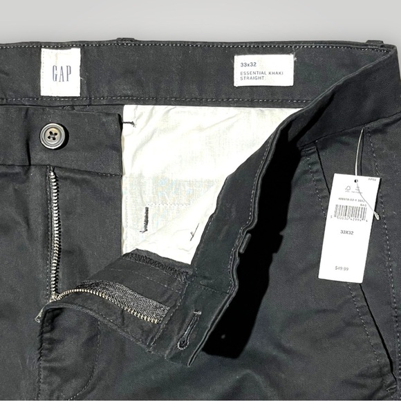 Gap Essential Khaki Straight Leg Black Pants 33”x32” - Picture 6 of 16
